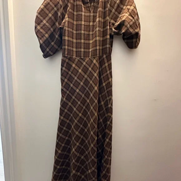 Doen Brown Cornwall Plaid Maxi Dress - Picture 6 of 9